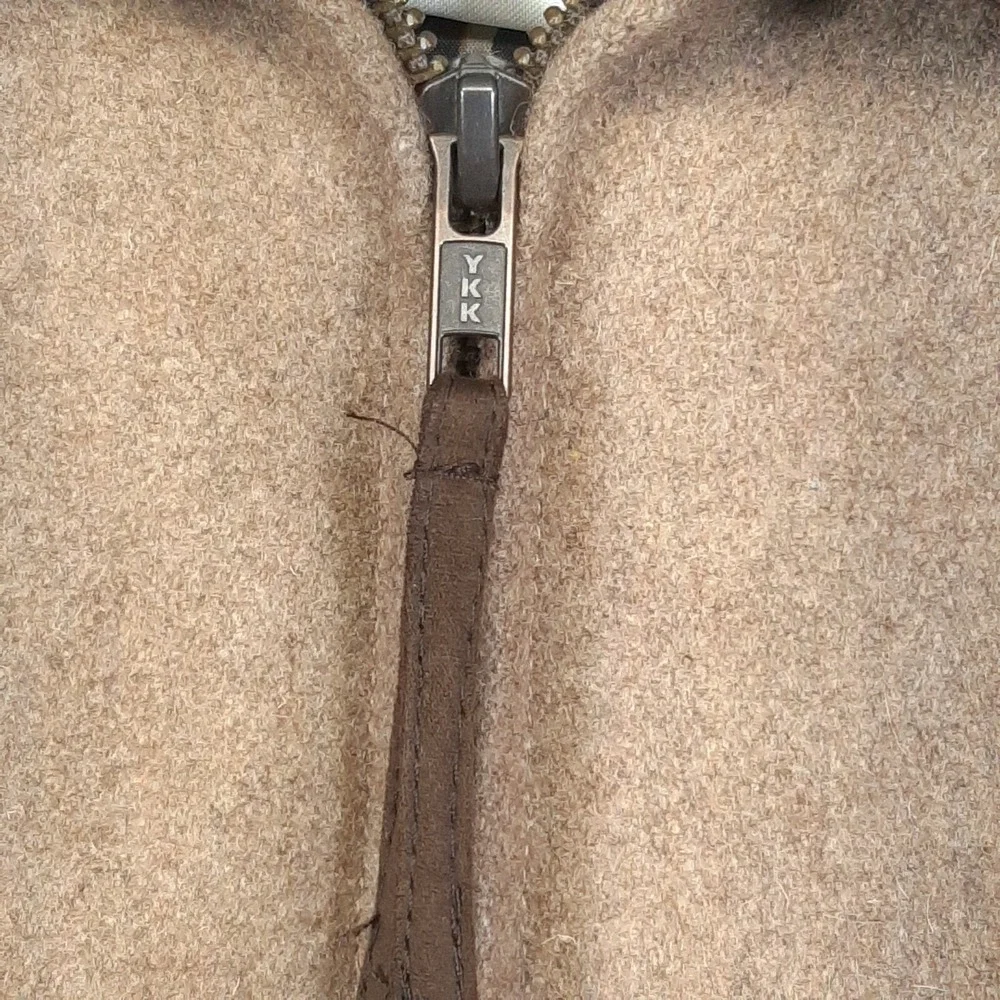 Cripple Creek Men's Medium Colorblock Wool Melton Zip Jacket Micro-Suede Sleeves